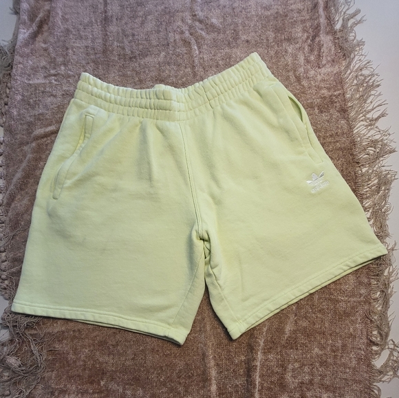 Adidas Men's Essential Fleece Shorts Yellow Zip Pockets Sweat Shorts Sz M - Picture 7 of 12